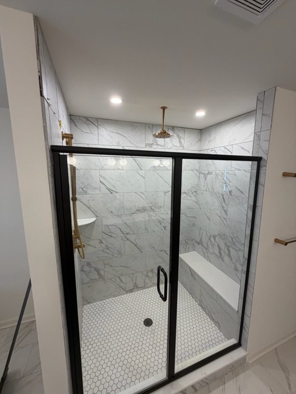 Tile walk-in shower in Center Valley